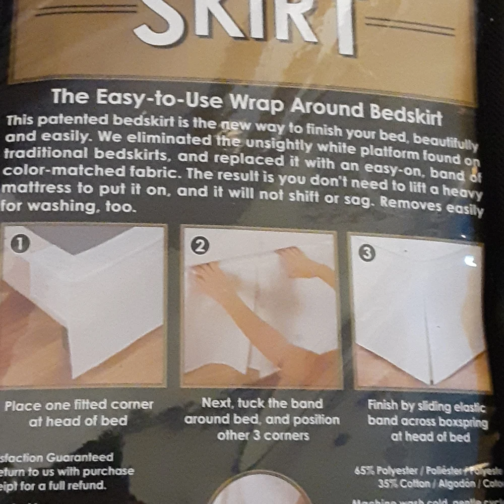 WonderSkirt wrap around Bedskirt Light Gray size Full 15